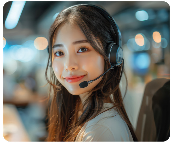 Frau mit Headset